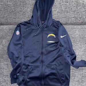 Nike Navy Blue NFL Chargers Team Zip-Up Hoodie